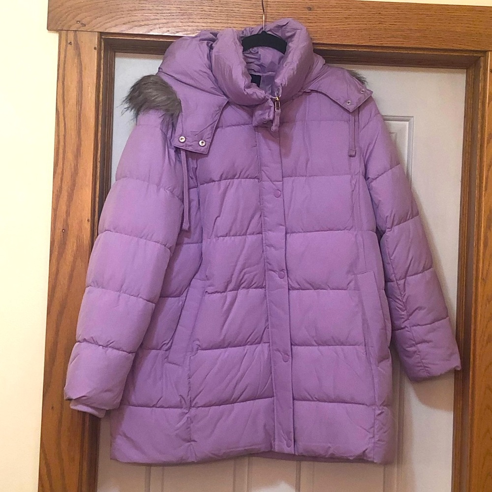 Talbots Puffer winter jacket, Petite XL. Lavendar purple. Never worn.